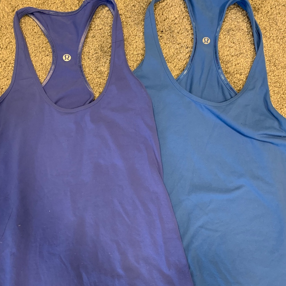 2 lululemon athletica Women's Blue Racerback Tank Top Set